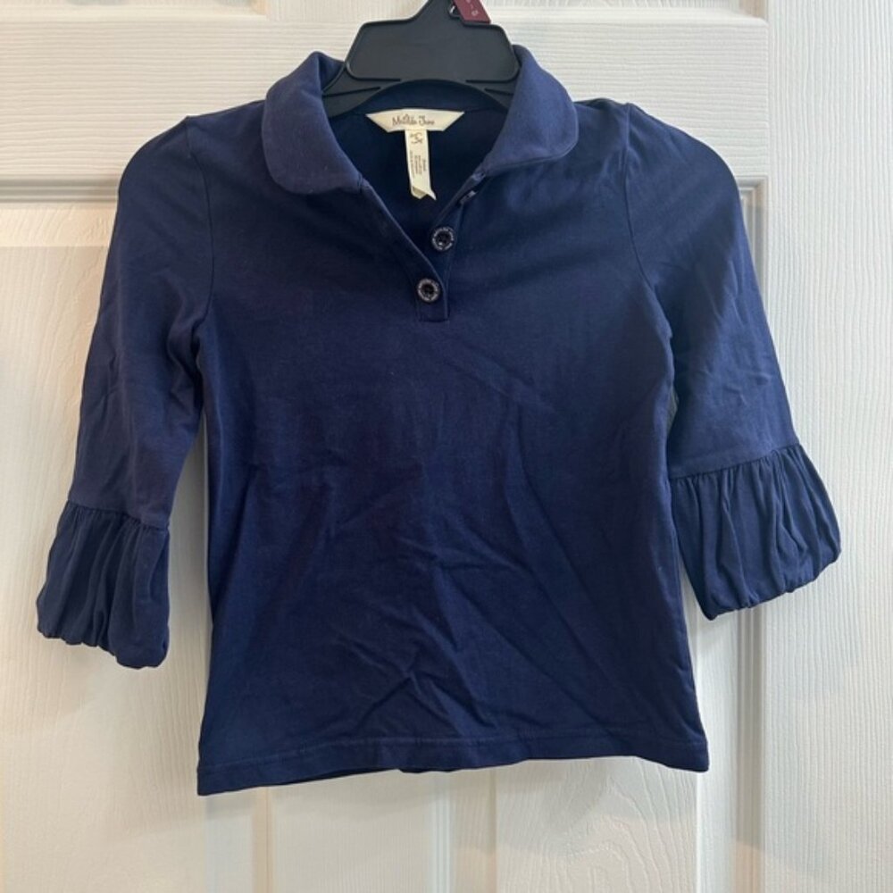 Matilda Jane Collared Girls' Puffer Tee Navy Perfectly Paired Top Size 6